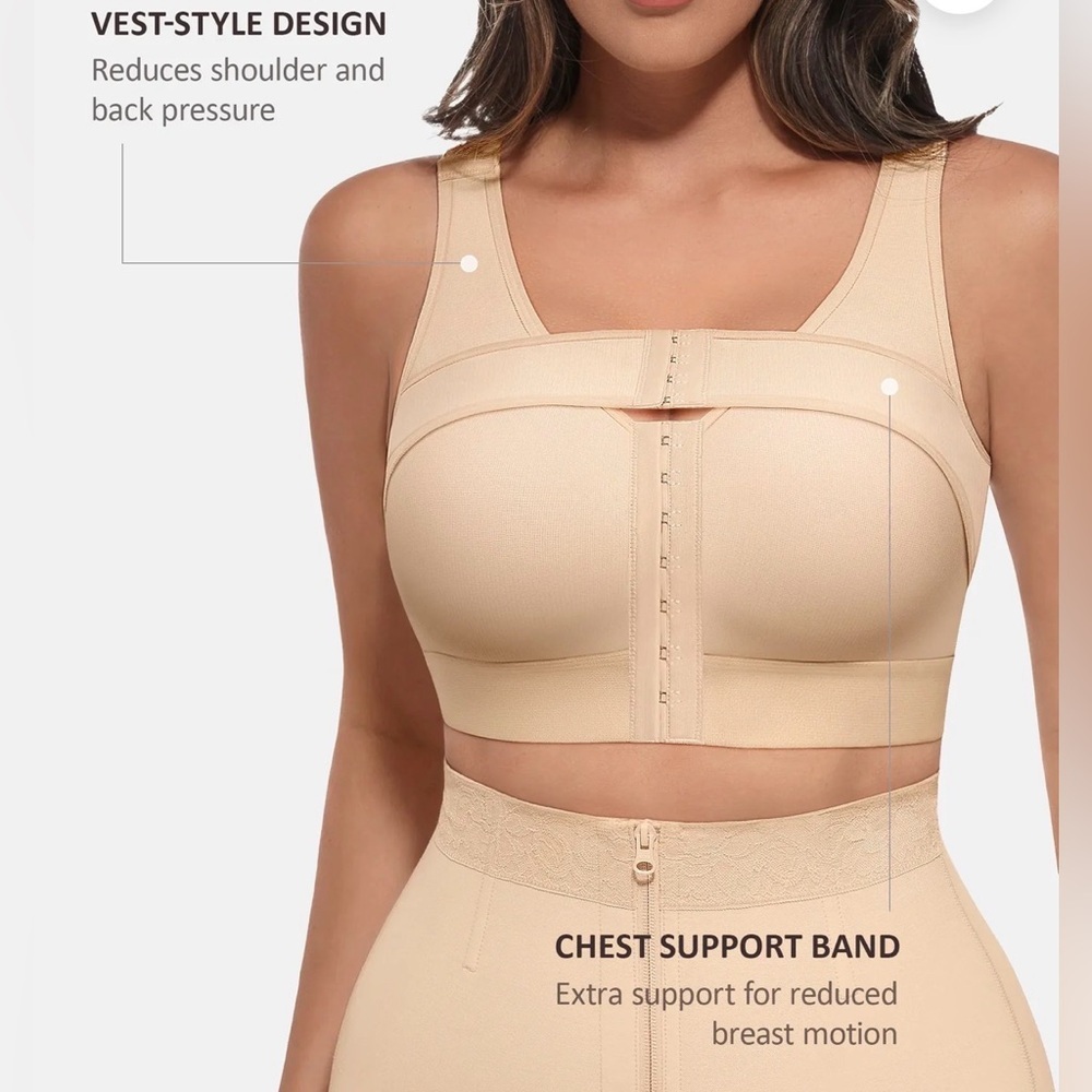 Feelingirl Post-surgical Full Coverage Tan Support Bra - Picture 9 of 9